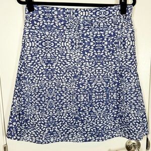 CooRun Athletic Skort L Navy Floral Tennis Pickleball Golf Pockets Summer